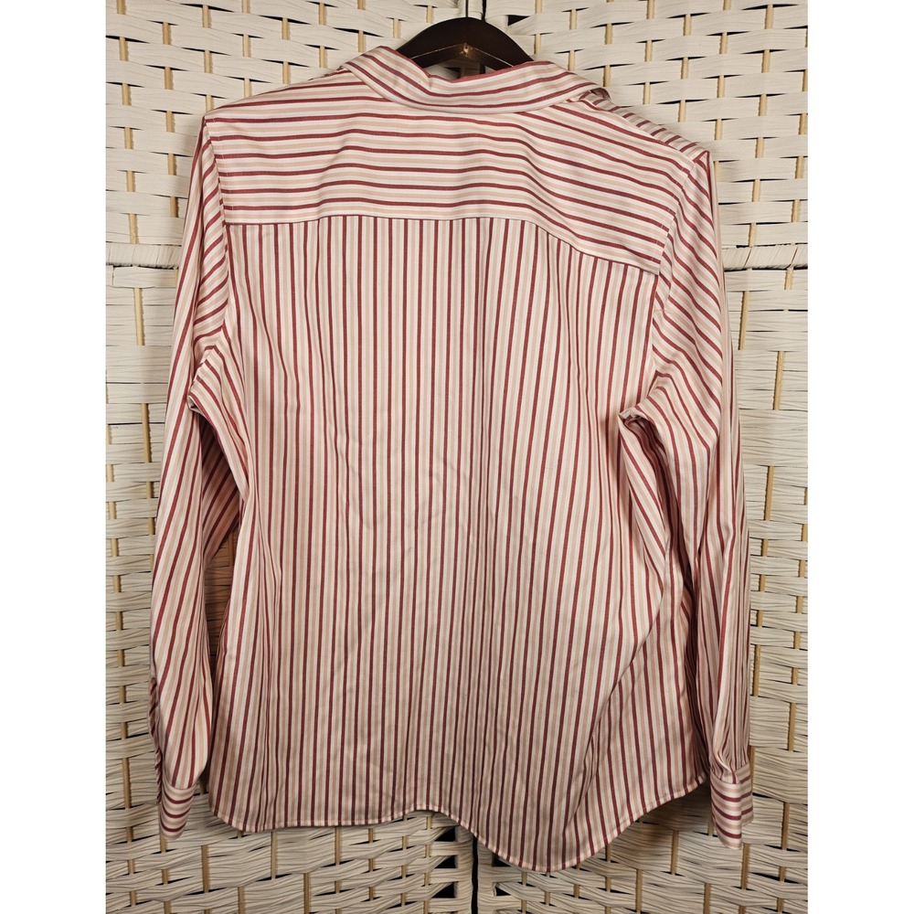 Coldwater Creek Button-up Long Sleeve Pink Striped Shirt 18W Career Work - Picture 2 of 7